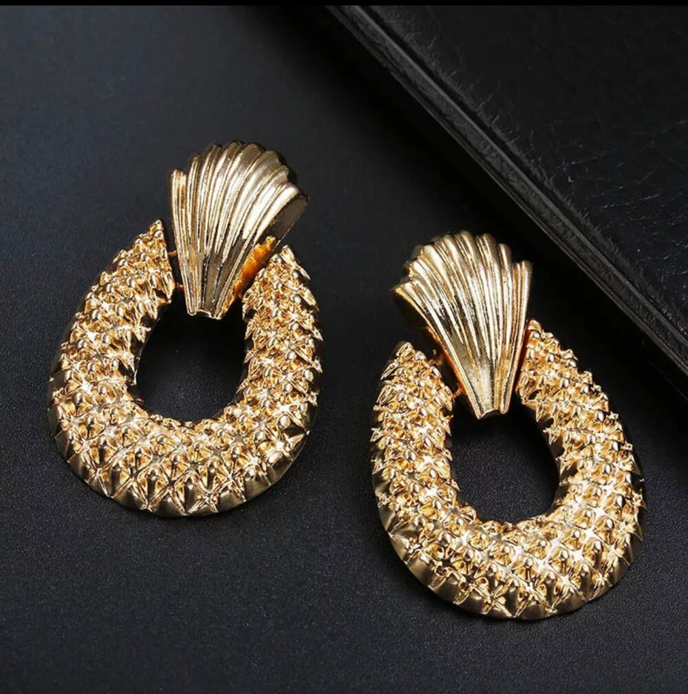 Sarah Gold Pineapple Statement Earrings